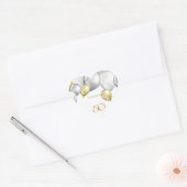 50e Jubileum hart stickers / gepersonaliseerde nam (Envelop)