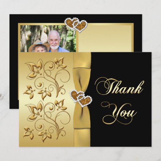 50e Jubileum Hartelijk dank 2 FOTO-kaart Bedankkaart (Voorkant / Achterkant)