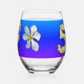 50e Jubileum Harten Blauw Paarse wijnglas Wijnglas Zonder Voet (Rechts)
