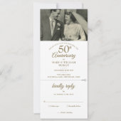 50e Jubileum Heart Confetti Wedding Foto RSVP Kaart (Voorkant)