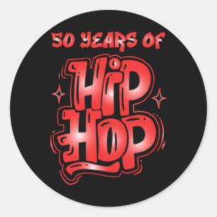 50e Jubileum hiphop 50 jaar hiphop Cu Ronde Sticker