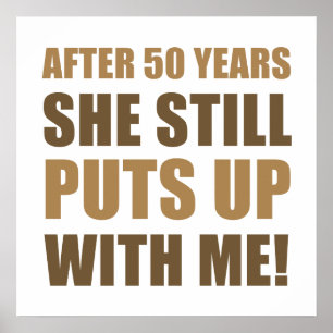 50e Jubileum Humor voor mannen Poster