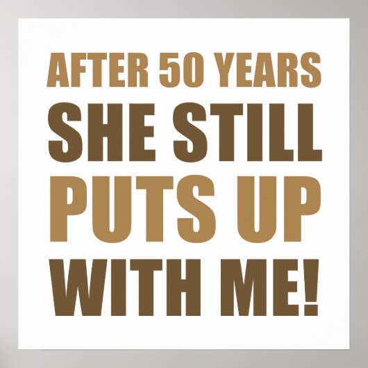 50e Jubileum Humor voor mannen Poster (Voorkant)