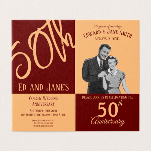 50e Jubileum  illustratie Gevouwen Kaart (Buitenkant ongevouwen)