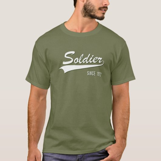 50e Jubileum in dienst - soldaat sinds 1972 GIF T-shirt (Voorkant)