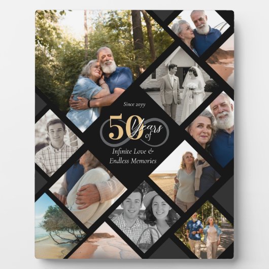 50e Jubileum Infinity Love Fotocollage Gift Fotoplaat (Voorkant)