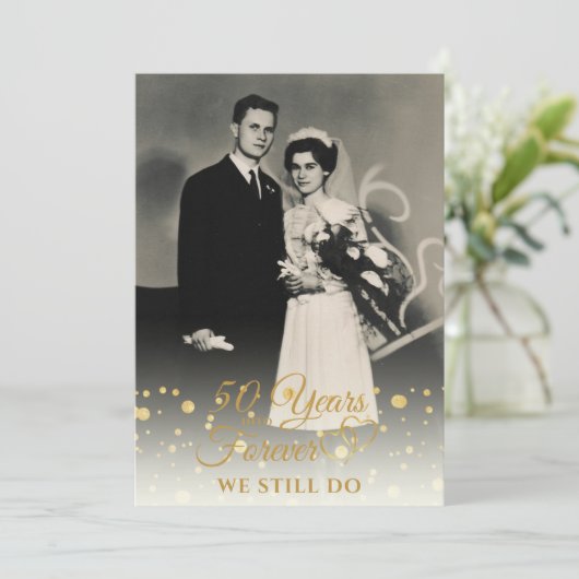 50e Jubileum JAAR IN FOREVER Vow Renewal in Kaart (Staand voorkant)