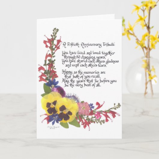 50e Jubileum Kaart (Gele Bloem)