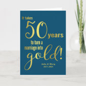 50e Jubileum-kaart voor bruiloft Kaart (Voorkant)