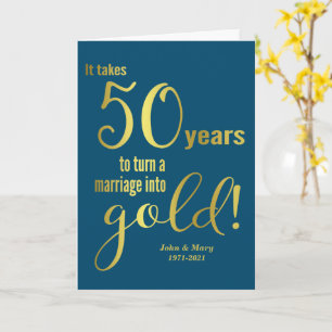 50e Jubileum-kaart voor bruiloft Kaart