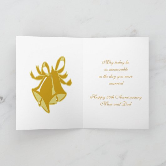 50e Jubileum Kaart voor moeder en vader (Binnen)
