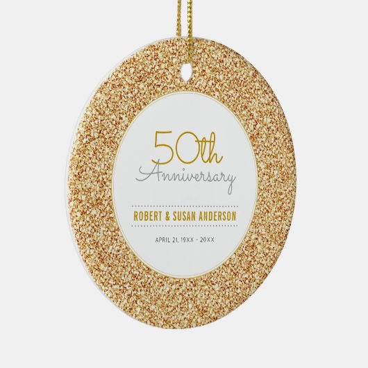 50e Jubileum Keepasje Faux Gold Glitter Keramisch Ornament (Rechts)