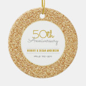 50e Jubileum Keepasje Faux Gold Glitter Keramisch Ornament (Voorkant)