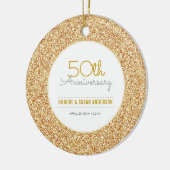 50e Jubileum Keepasje Faux Gold Glitter Keramisch Ornament (Links)
