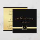 50e Jubileum - Klassieke monogram uitnodigingen (Voorkant / Achterkant)