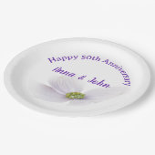 50e Jubileum Lavendel Kosmos fFower Papieren Bordje (Gekanteld)