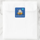50e Jubileum logo, Apollo 11 maanlanding: Vierkante Sticker (Tas)