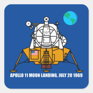 50e Jubileum logo, Apollo 11 maanlanding: Vierkante Sticker