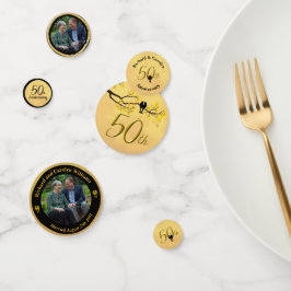 50e Jubileum Lovebirds Fotosjabloon Confetti