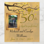 50e Jubileum Lovebirds Keepsake Wijn Etiket (Enkel label)