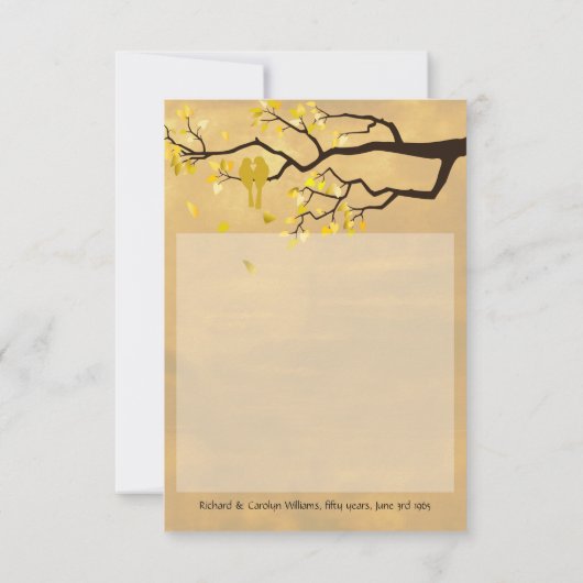 50e Jubileum Lovevogels Dank u wel Bedankkaart (Achterkant)