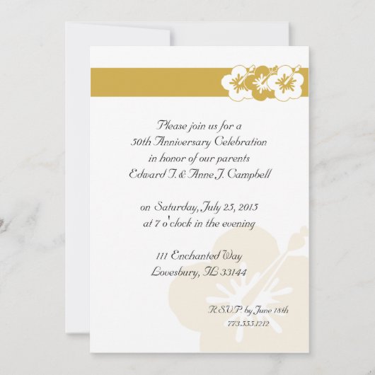 50e Jubileum Luau Uitnodigingen (Voorkant)