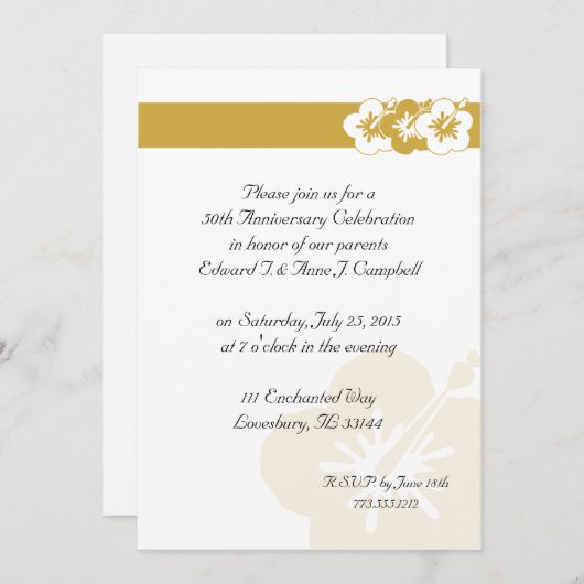 50e Jubileum Luau Uitnodigingen (Voorkant / Achterkant)