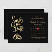 50e Jubileum Luxe De Datumkalender Aankondigingskaart (Voorkant / Achterkant)