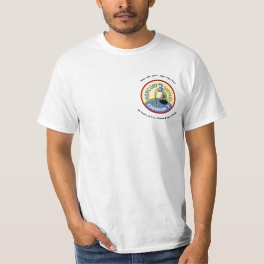 50e Jubileum Manned U.S. Spaceflight T-shirt (Voorkant)