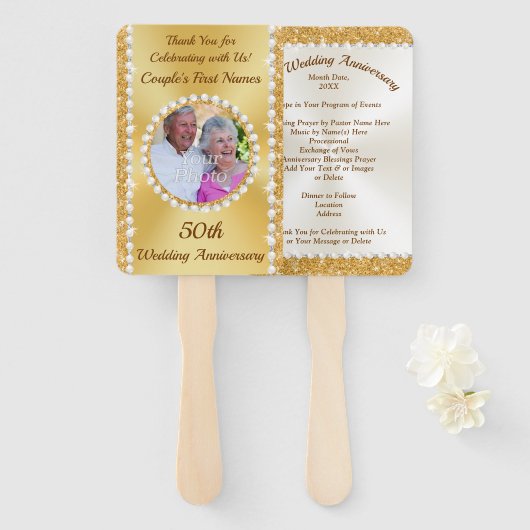 50e Jubileum, met Afbeelding Handwaaier (Voorkant en achterkant)