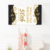 50e Jubileum met bruiloft White Gold Black Flouris Spandoek (Insitu)