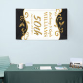 50e Jubileum met bruiloft White Gold Black Flouris Spandoek (Beurs)