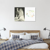 50e Jubileum met een gouden bruiloft Foto's Floral Canvas Afdruk (Insitu (Slaapkamer))