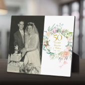 50e Jubileum met een gouden bruiloft Foto's Floral Fotoplaat