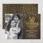 50e Jubileum met foto - Houtgoud Kaart (Voorkant / Achterkant)