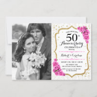 50e Jubileum met foto - White Gold Pink