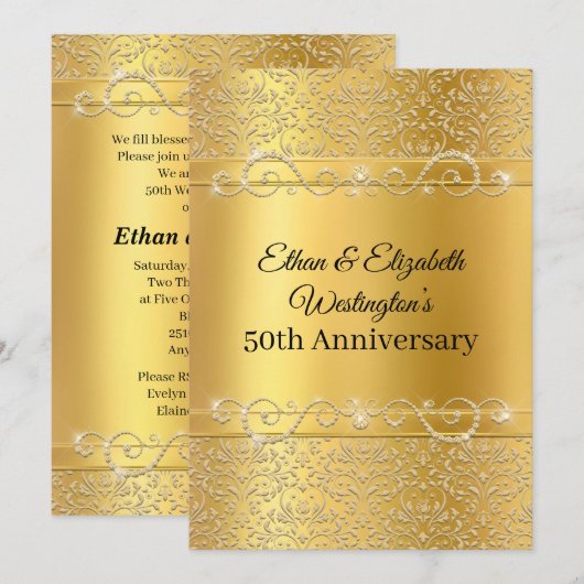 50e Jubileum met Gold en Black Diamond Kaart (Voorkant / Achterkant)