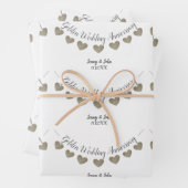 50e Jubileum met gouden bruiloft Inpakpapier Vel (In situ)
