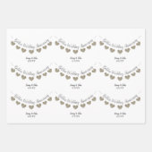 50e Jubileum met gouden bruiloft Inpakpapier Vel (Voorkant)