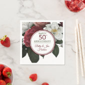 50e Jubileum met namen Floral Servet (Insitu)