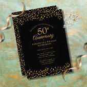 50e Jubileum met weddenschap - Zwarte goudliefdesh Kaart