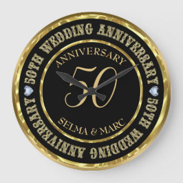 50e Jubileum metalen goud en zwart Grote Klok