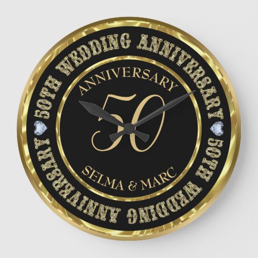 50e Jubileum metalen goud en zwart Grote Klok (Voorkant)