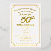 50e Jubileum Modern Folie Uitnodiging (Achterkant)