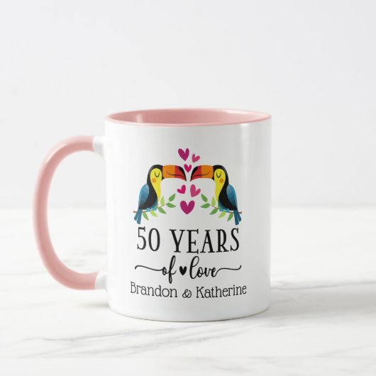 50e Jubileum, Mok voor het combineren van vogelpar (Links)