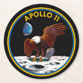 50e Jubileum Moon Landing, Apollo 11 insignia: Ronde Kartonnen Onderzetter (Voorkant)