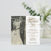 50e Jubileum net getrouwd bruiloft fotoplein Kaart (Staand voorkant)