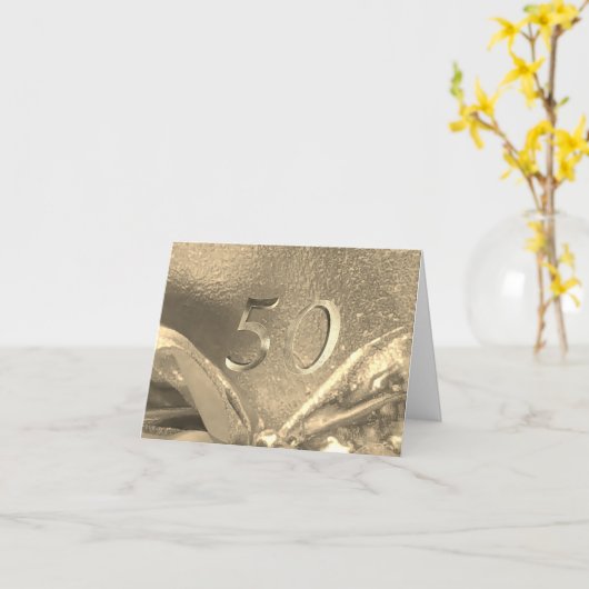 50e Jubileum nummer 50 jaar jubileum elegant Kaart (Gele Bloem)