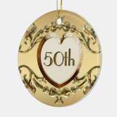 50e Jubileum of 50e geboortedag Keramisch Ornament (Links)