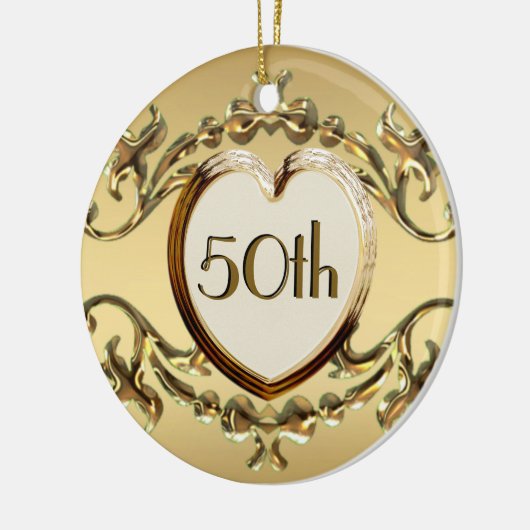 50e Jubileum of 50e geboortedag Keramisch Ornament (Links)